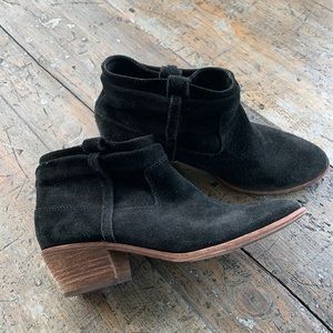 Joie Ajax Black Suede Booties